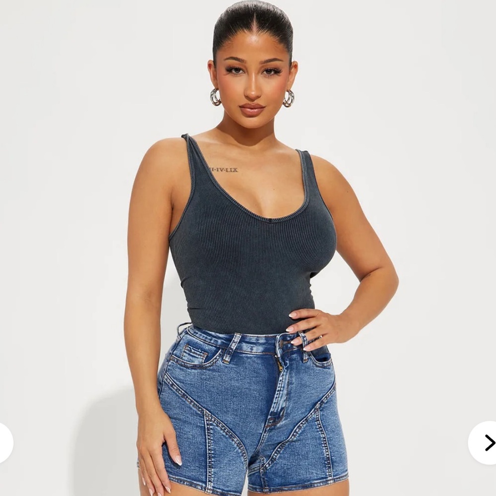 Melina Washed Seamless Bodysuit - Black